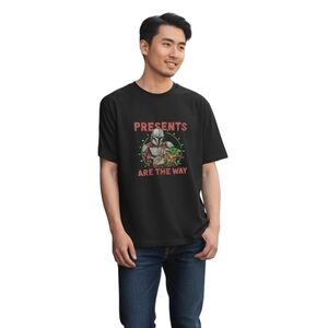 Baby Yoda Xmas Graphic Tee Mens L Black Short Sleeve 100% Cotton Tultex